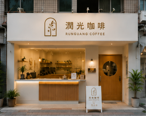 潤光咖啡白天門面照